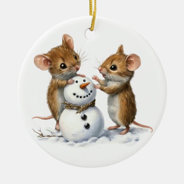 Ornement de souris d'hiver (Devant)