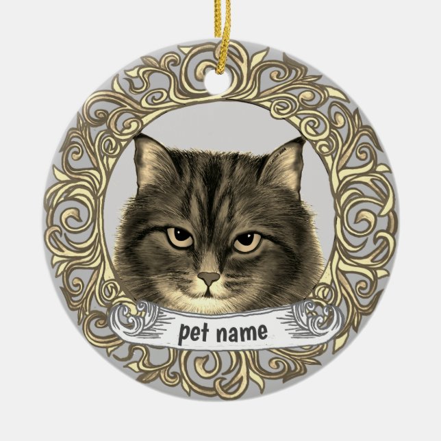 Ornement de souvenir affectueux de chat sibérien (Devant)