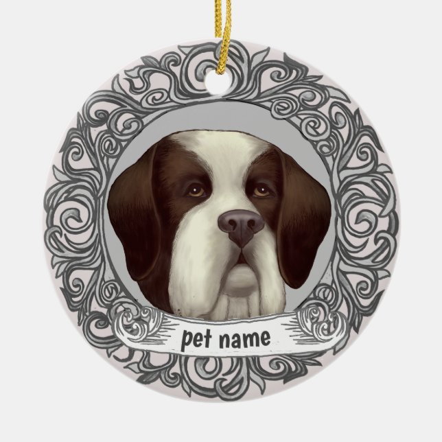 ornement de souvenir aimant du chien St Bernard (Devant)