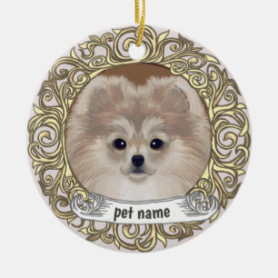 ornement de souvenir aimant le chien Pomeranian