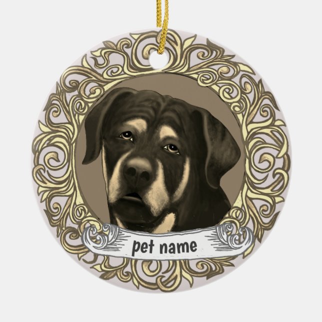 ornement de souvenir aimant les chiens Rottweiler (Devant)