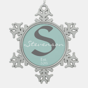 Ornement de souvenir de famille, nom, année, grise