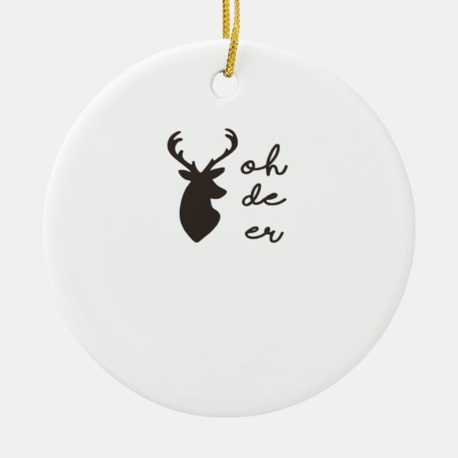 Ornement de style graphique moderne Oh Deer (Devant)