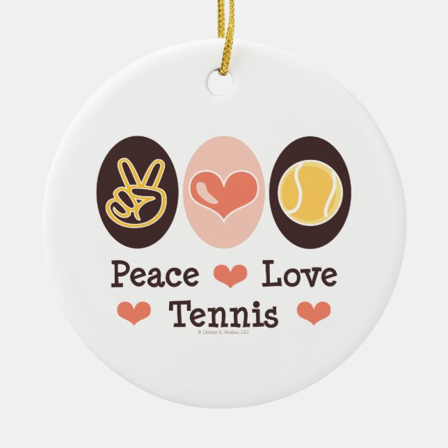 Ornement de tennis d'amour de paix (Devant)