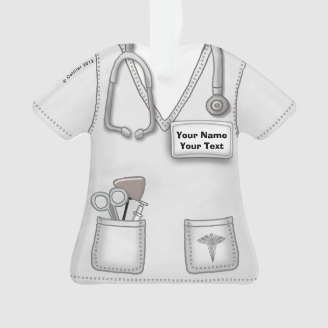 Ornement de tenue médicale d'infirmière blanche (devant)