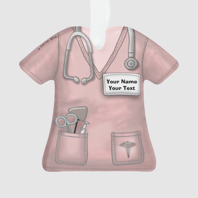 Ornement de tenue médicale d'infirmière rose (devant)