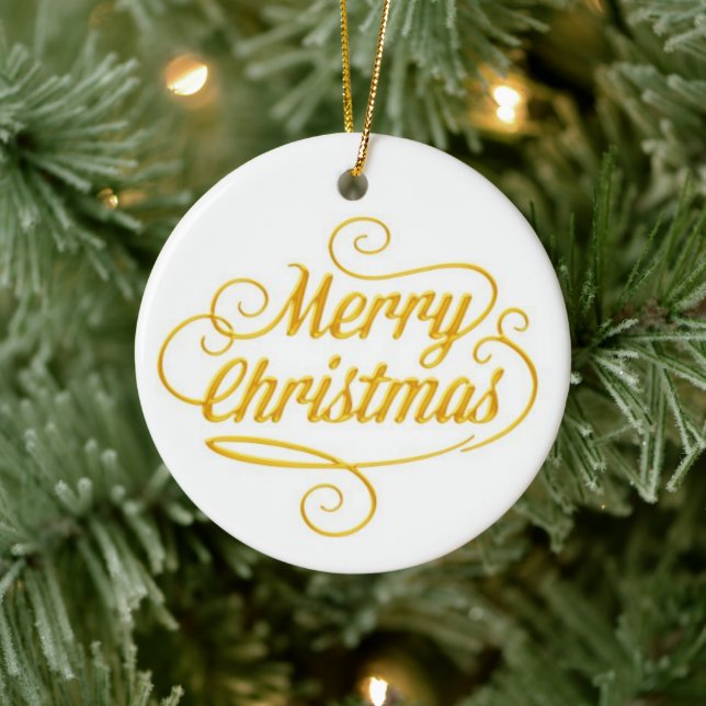 Ornement de texte élégant Noël doré (Arbre)