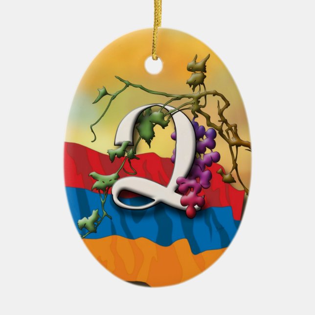 Ornement de "Tsa" d'initiales d'alphabet arménien (Devant)