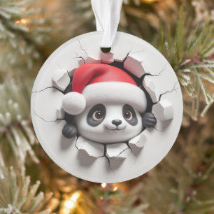 Ornement de vacances double face Panda Mignon