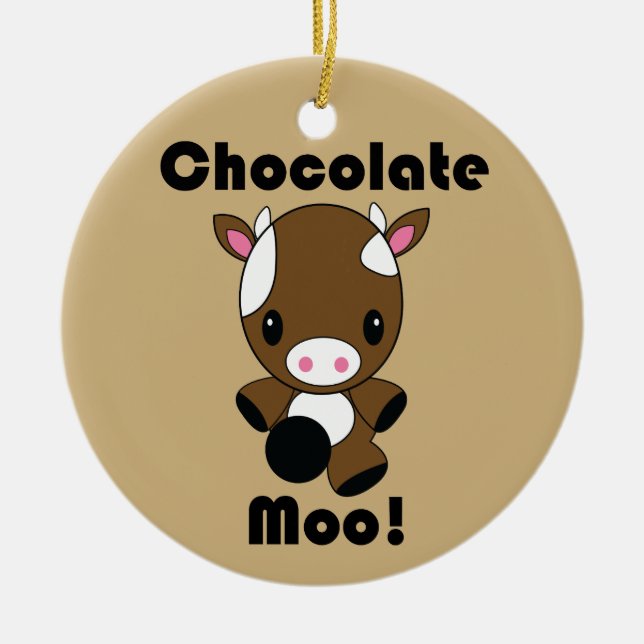 Ornement de vache à MOO Kawaii de chocolat (Devant)