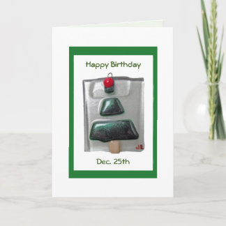 Ornement de verre Anniversaire Carte de Noël