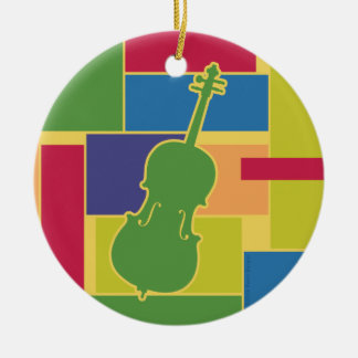 Ornement de violoncelle en blocs de couleur