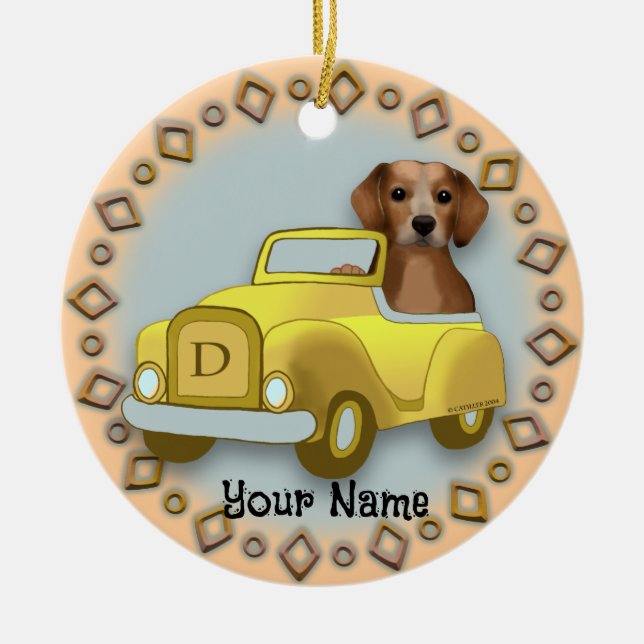 ornement de voiture conduit par Beagle (Devant)