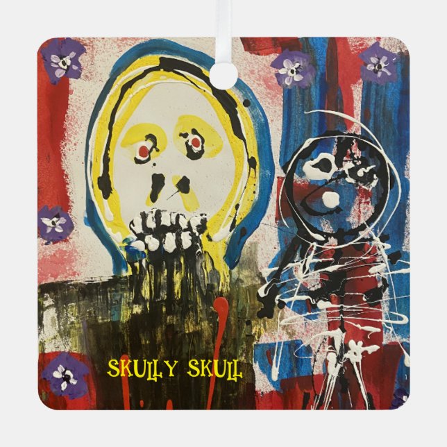 Ornement de voiture en métal crâne (Recto)