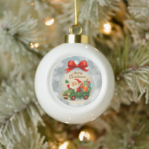Ornement de voiture Père Noël vintage