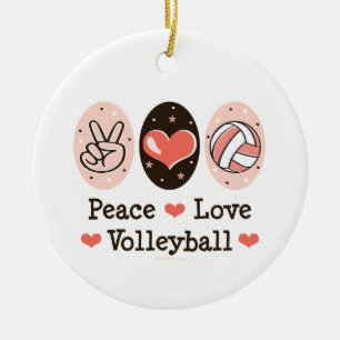 Ornement de volleyball d'amour de paix