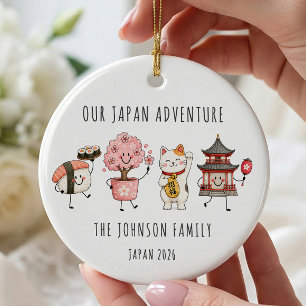 Ornement de voyage en famille personnalisé au Japo