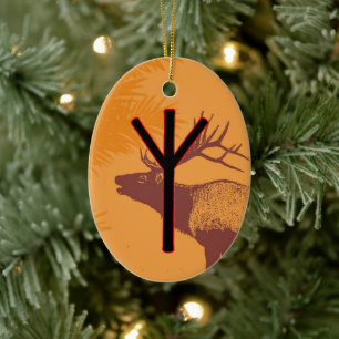 Ornement de Yule Rune Viking Elhaz – Protection !