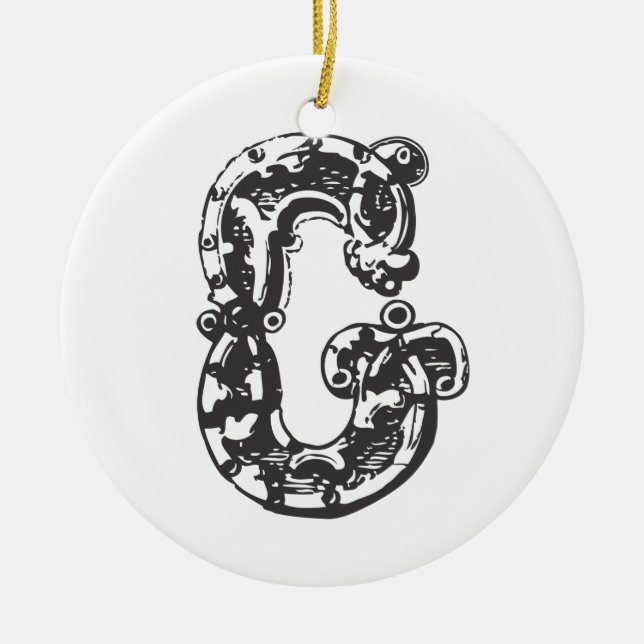 Ornement décoré d'un monogramme de Noël de la (Devant)