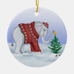 Ornement d'éléphant de Noël
