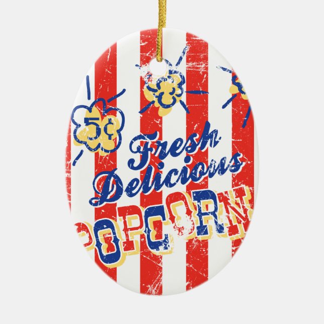 Ornement délicieux frais de maïs éclaté - ovale (Devant)