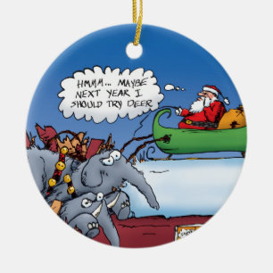 Ornement des éléphants de père Noël
