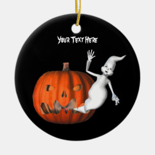 Ornement d'Halloween Citrouille Ghost mignon