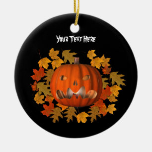 Ornement d'Halloween Feuille de Jack-o'-lantern