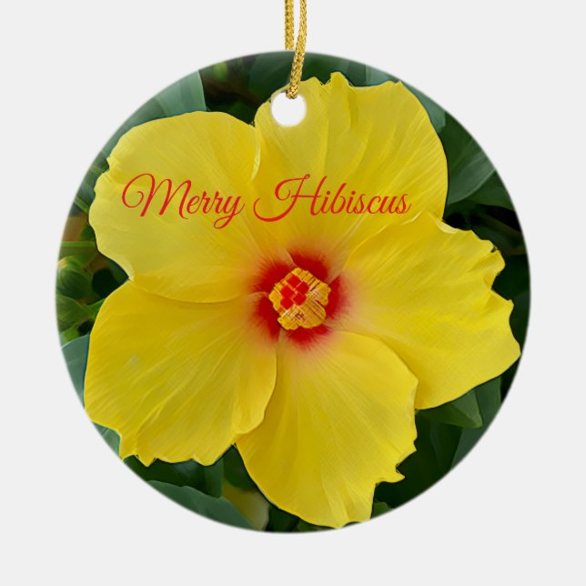 Ornement d'hibiscus jaune (Devant)