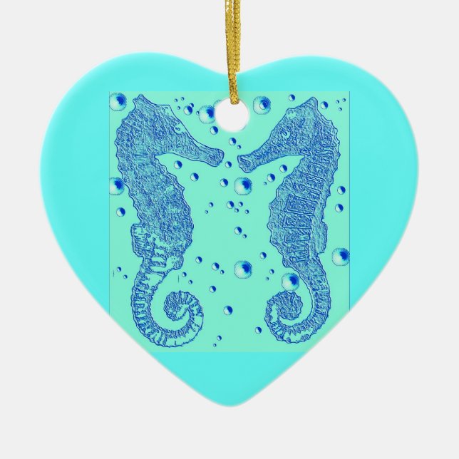 Ornement d'hippocampe de coeur de GothicChicz (Devant)