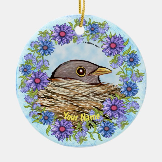 Ornement d'oiseau dans un nid (Devant)