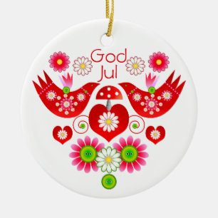 Ornement d'oiseau de vacances de mod Scandi