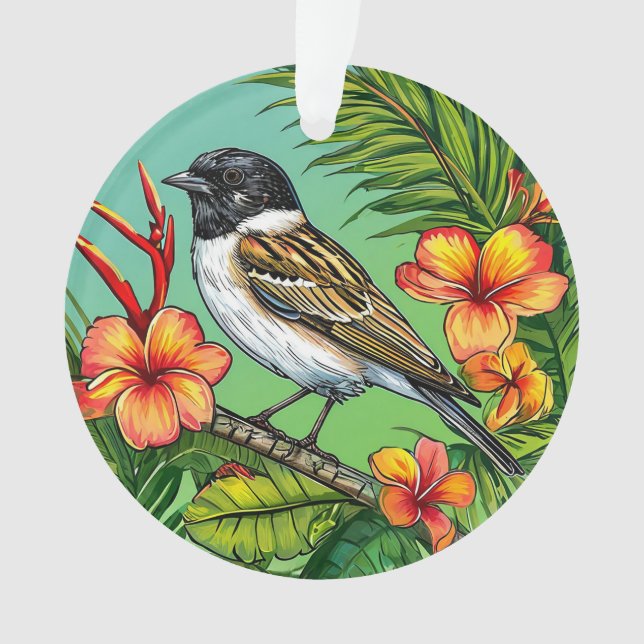 Ornement d'oiseau floral (devant)