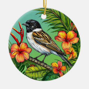 Ornement d'oiseaux floraux