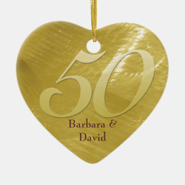 Ornement d'or d'anniversaire de Métal-Regard (Devant)