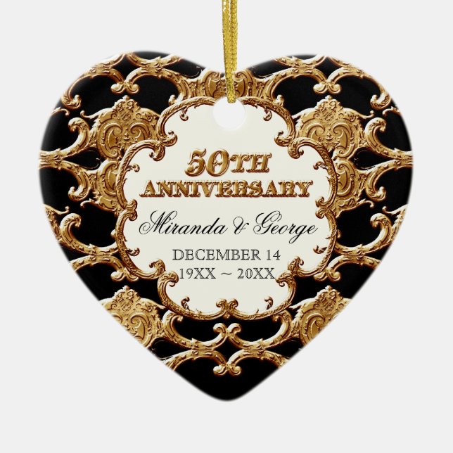 Ornement d'or de français pour le 50e anniversaire (Devant)