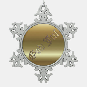Ornement d'or d'étain de flocon de neige de Noël