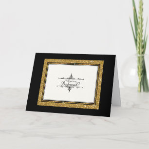 Ornement Doré Rayures Pailletées Classique Merci