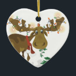 Ornement d'orignal de Noël<br><div class="desc">cet idiot d'orignal vous apportera un sourire au visage en décorant l'arbre de noël !</div>