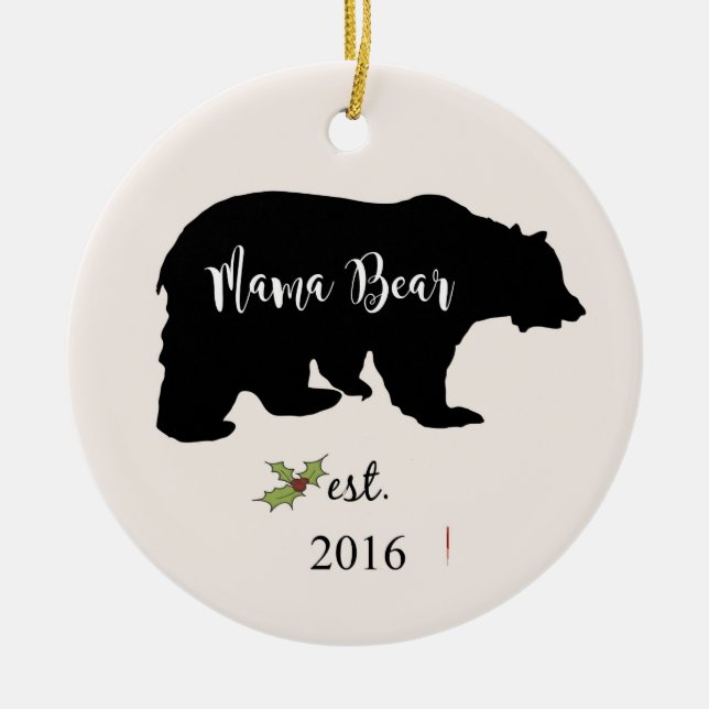 ornement d'ours de maman, ornement de Noël de (Devant)