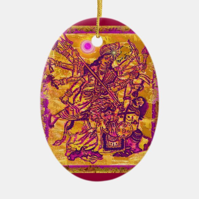 Ornement d'ovale de Durga de déesse (Devant)