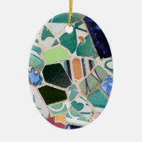 Ornement d'ovale de mosaïques de Guell de parc