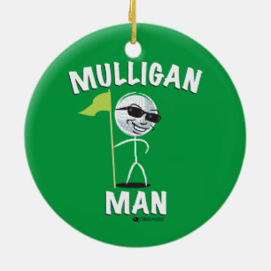 ORNEMENT DRÔLE DE GOLF D'HOMME DE MULLIGAN