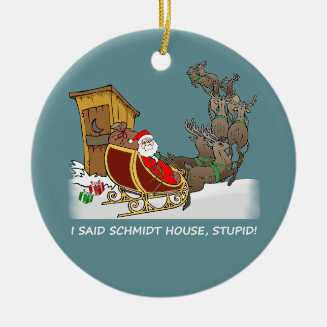 Ornement drôle de Noël de Chambre de Schmidt (Devant)