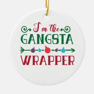 Ornement drôle de Noël d'emballage de Gangsta