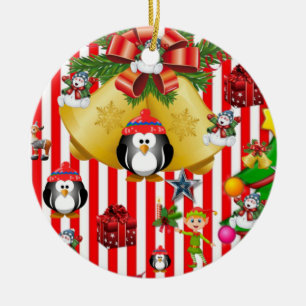 Ornement du Cercle de Noël, Penguin de neige