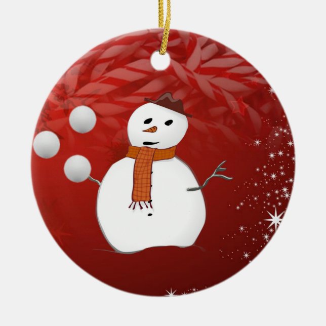 Ornement du Cercle de Noël, Snowman (Devant)