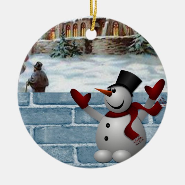 Ornement du Cercle de Noël, Snowman (Devant)