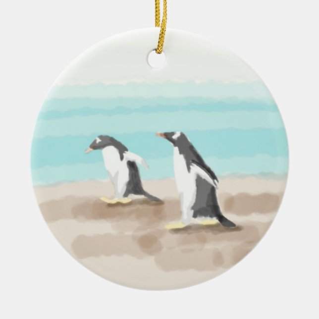 Ornement du cercle de pingouin Duo (Devant)