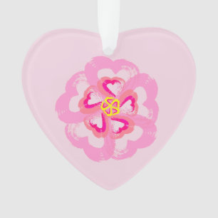 Ornement du coeur en fleurs